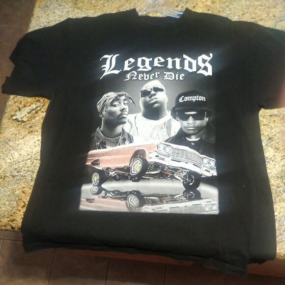 RARE VTG Shaka Wear Hip Hop Legends T Shirt Size 2XL Biggie Smalls Eazy E Tupac - Picture 9 of 10